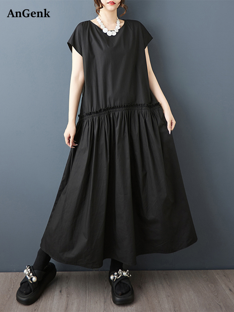 Summer Clothing Drawing - Nouvelle Robe Longue Décontractée Noire Vintage