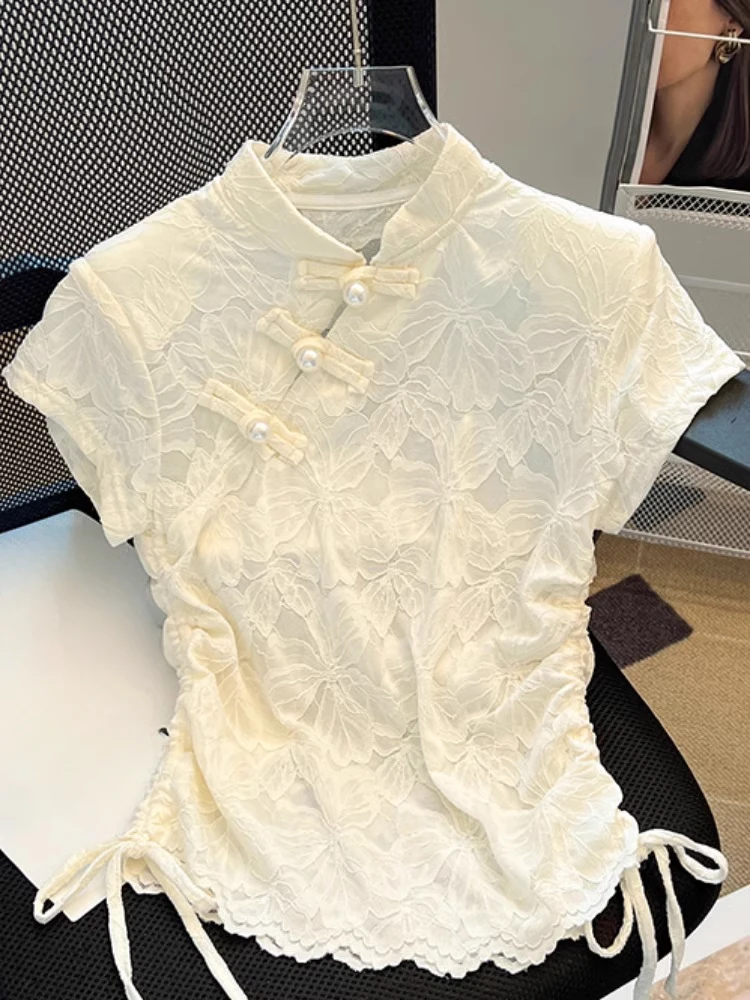 Summer Clothing Drawing - Chemises de style chinois col montant