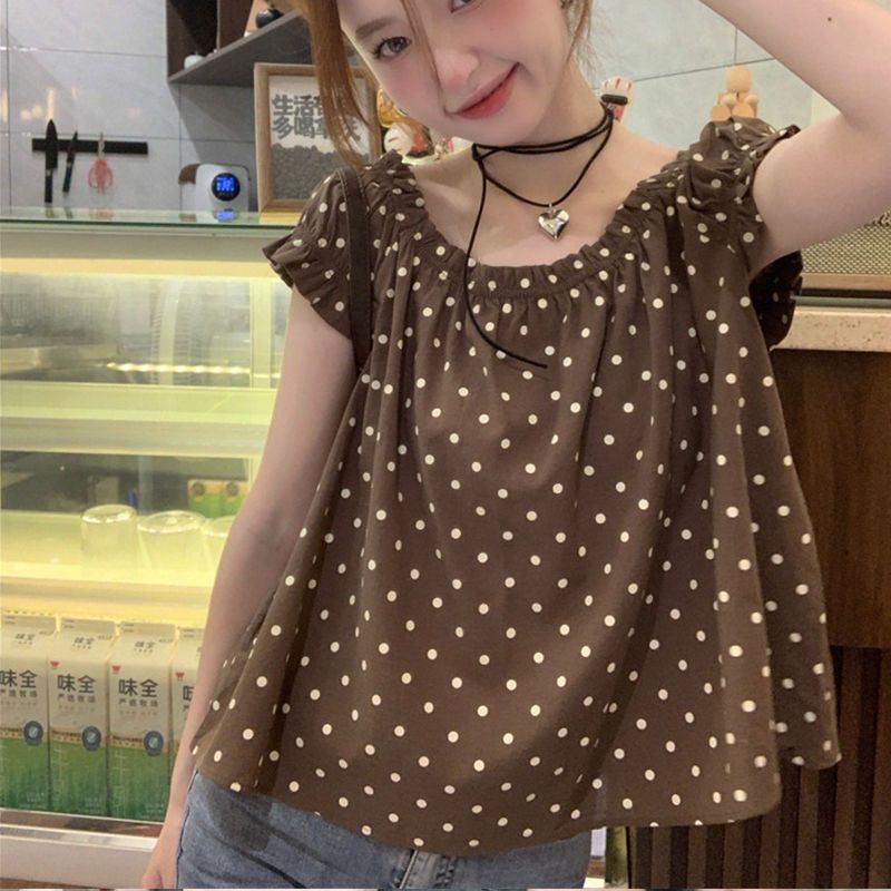 Summer Youth Clothing - Tempérament coréen à pois Blouse ample