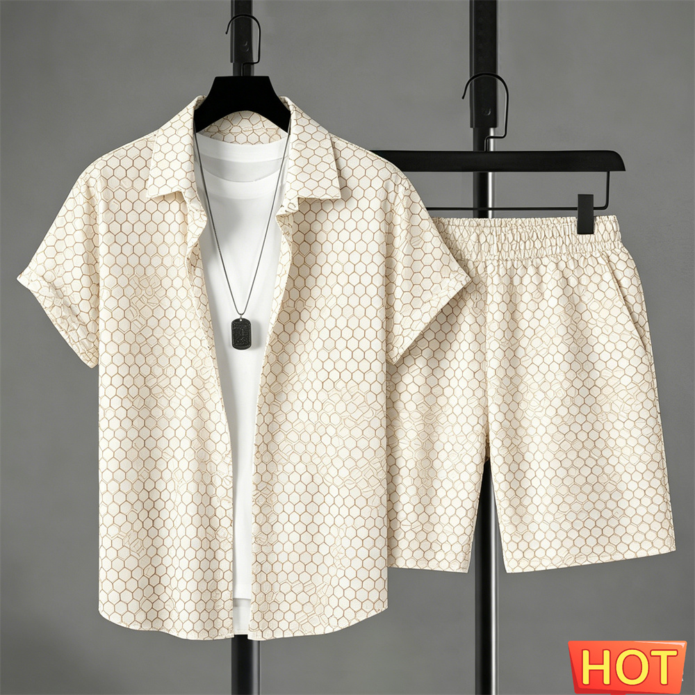 Summer Clothing Beach - Ensemble Chemise Homme Été Dégradé et