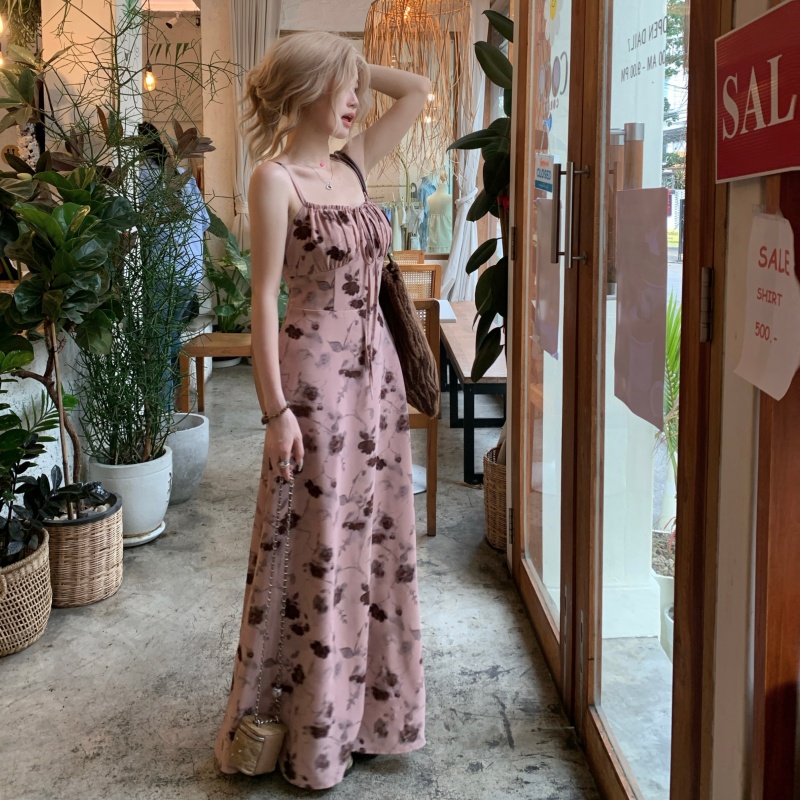 Summer Clothing Resort - Nouvelle Robe Longue Rose Tie-Dye Mignonne