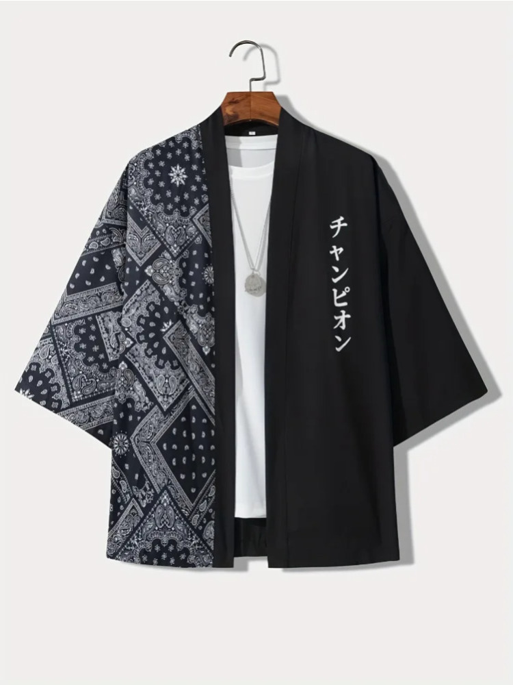 Summer Clothing Resort - Chemise décontractée pour hommes, Style Kimono,