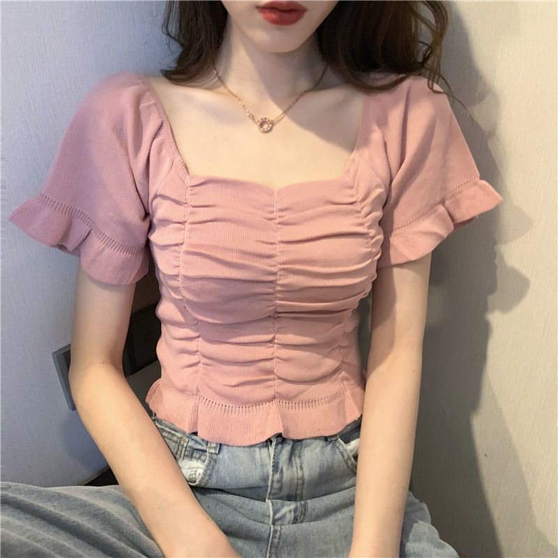 Summer Youth Clothing - Blouse tricotée tendance pour femme, à