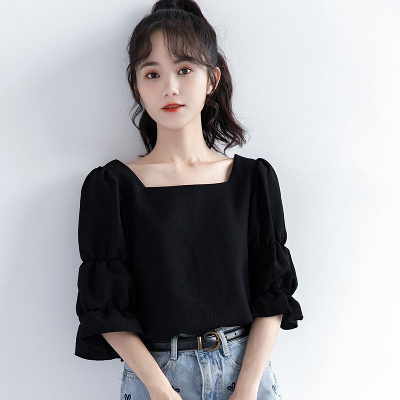 Summer Youth Clothing - Nouvelle Blouse Coréenne Plissée à Manches