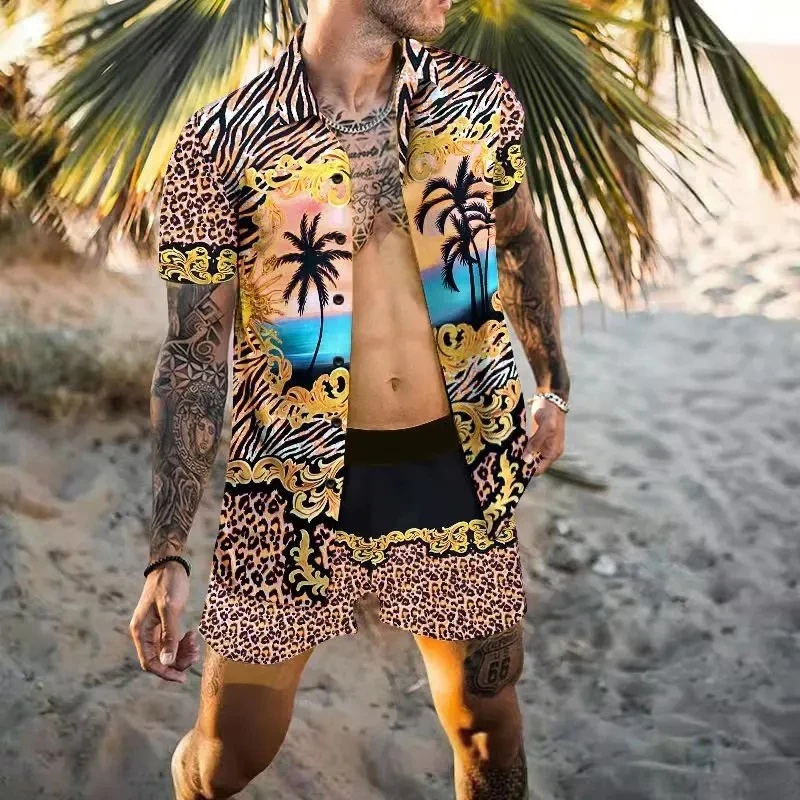 Summer Clothing Beach - Ensemble chemise homme été exquis, imprimé
