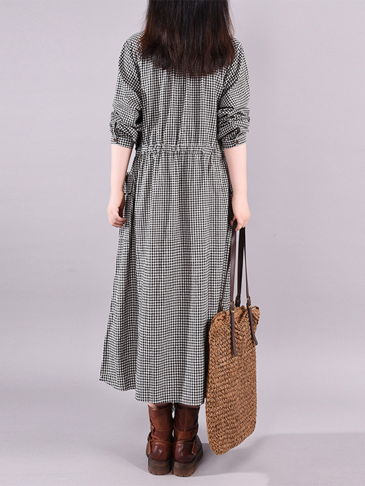 Robe Vintage à carreaux avec p - Summer Clothing Drawing avis et prix