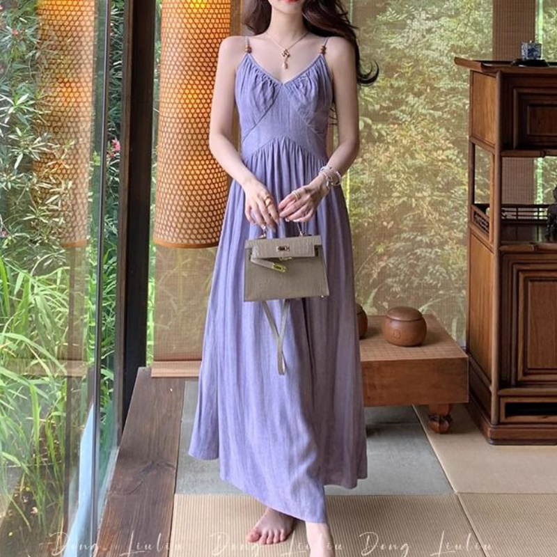 Robe Longue Violette Élégante  - Summer Clothing Resort avis et prix
