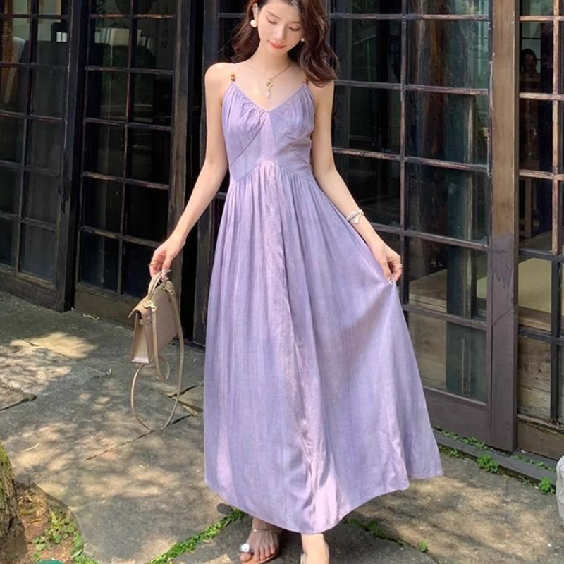 Robe Longue Violette Élégante  - Summer Clothing Resort avis et prix