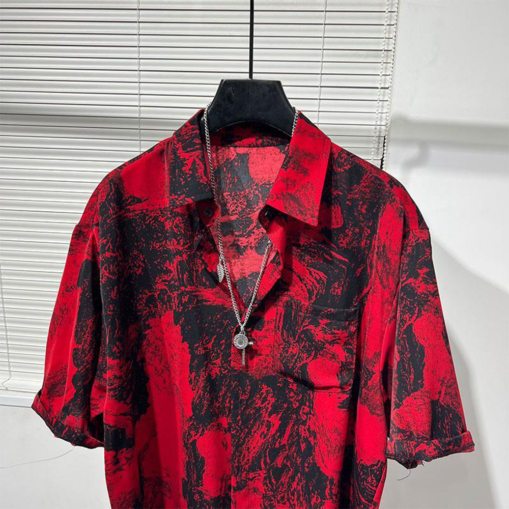 Chemise de peinture de paysage - Summer Vacation Clothing Men avis et prix