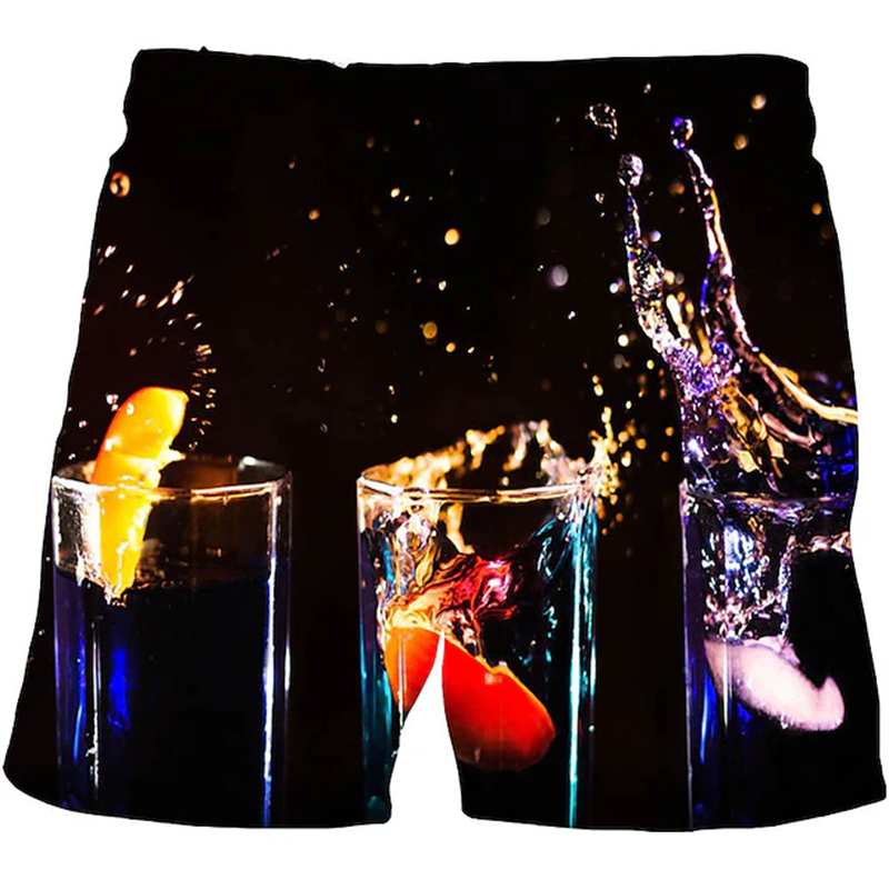 Short graphique 3D bière pour  - Summer Vacation Clothing Men avis et prix